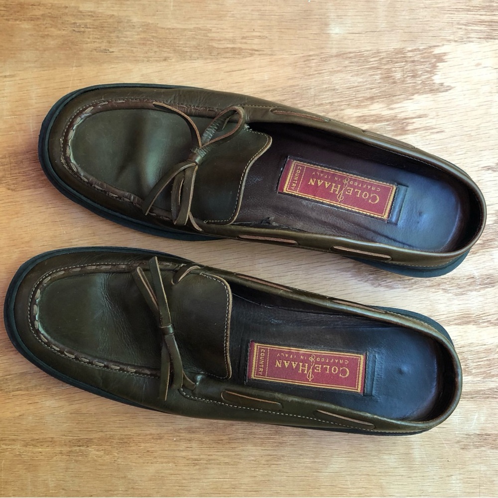 Vintage Cole Haan Leather Mule Loafer/Slip-on Boat shoe with ties